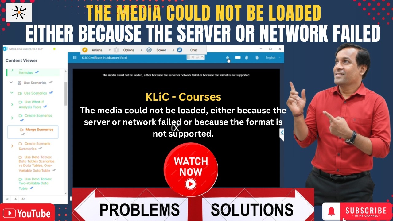SOLUTION: The Media Could not be Loaded, Either because the Server or ...