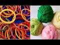 3 Amazing Home Decor Ideas using waste Old Bangles and Wool - DIY crafts using waste material