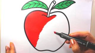 apple coloring picture | coloring book fruits  | apple coloring pages
