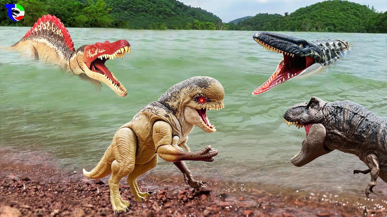 REXY ADVENTURE! 🦖 D-Rex Battles Mosasaurus Underwater with Spinosaurus | Dinosaur Toy Movie Part 3