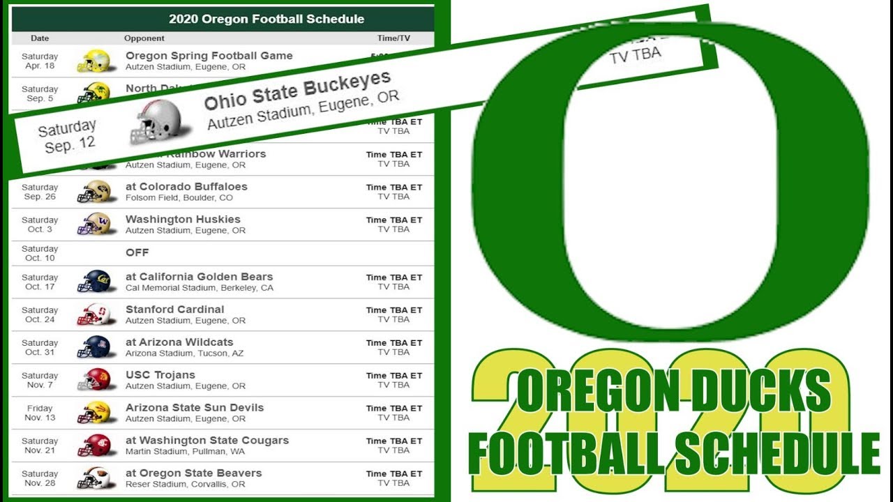 OREGON DUCKS 2020 FOOTBALL SCHEDULE PREVIEW YouTube