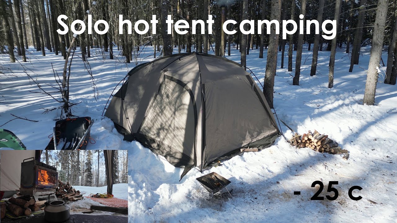 EXPERIENCING Solo Hot Tent Camping In A Snowy Boreal Forest