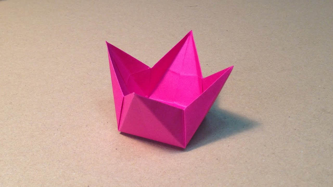 折り紙 おりがみ 簡単 花の箱 入れ物の折り方 作り方 Youtube