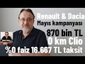 0 km modellerde indirim 0 faiz dediler renault ve dacia mays kampanyas akland kampanya 0km