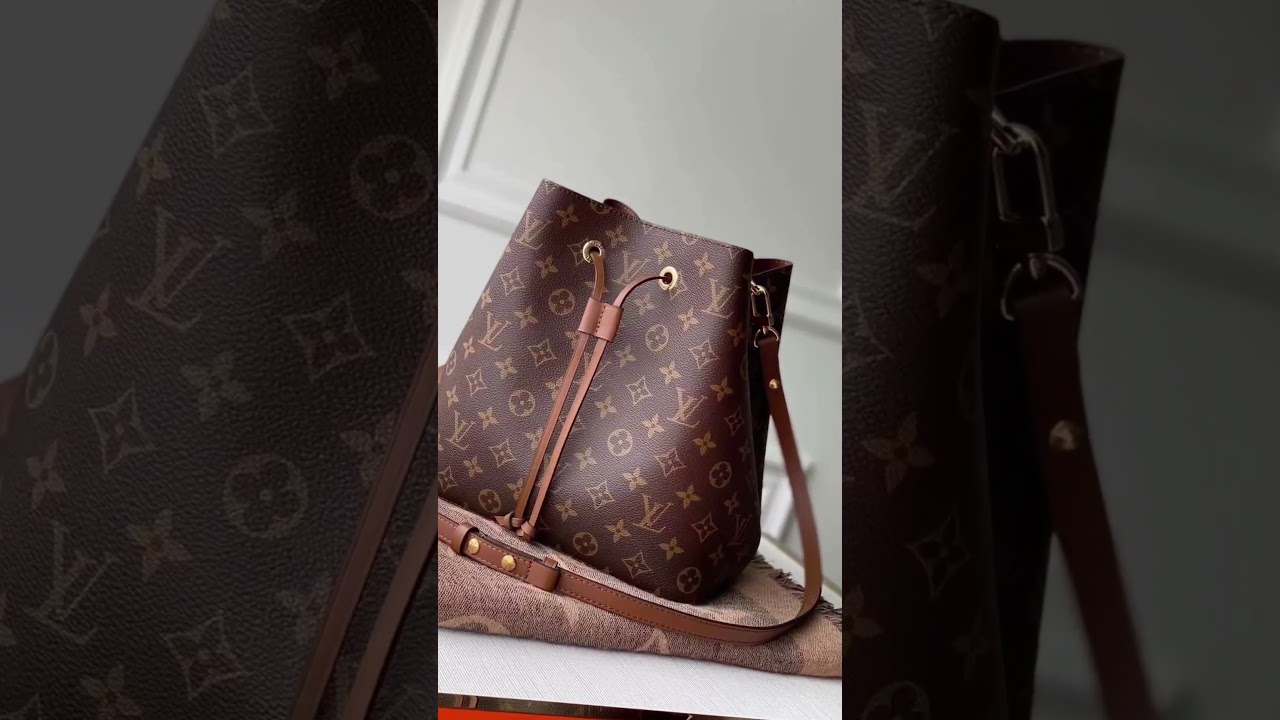 LouIs VUITTON Caramel MonogramNeoNoeMM   LeatherBucket Bag for Women