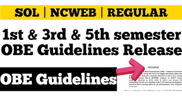 DU SOL 1st & 3rd & 5th semester OBE Guidelines Release | SOL,NCWEB,REGULAR