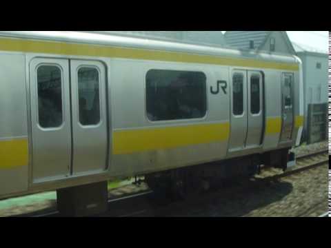 総武線２０９系５００番台とＥ２１７系の並走シーン（市川～小岩・新小岩間）