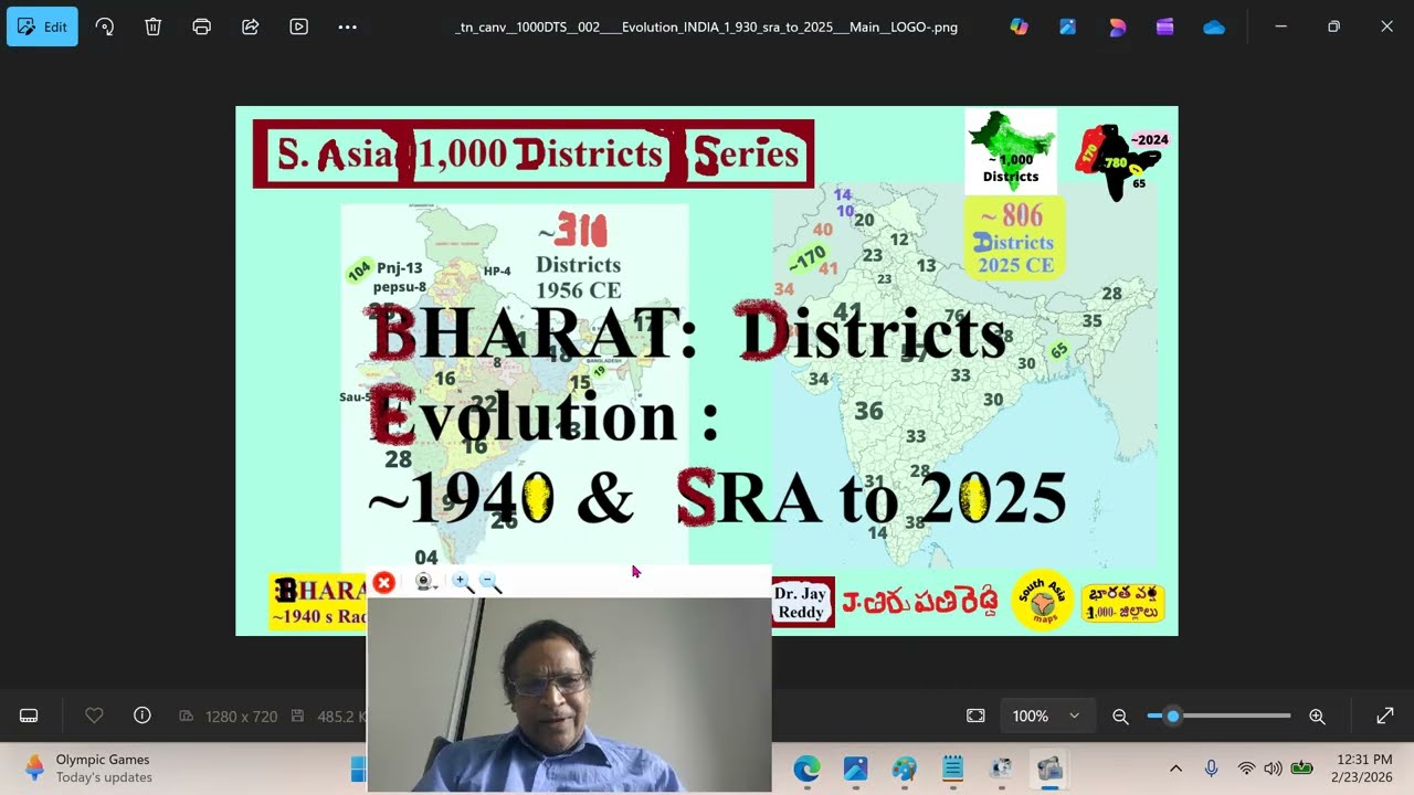 S.Asia-1000 Districts: #002: INDIA: Post-Radcliffe District Formation:1950s to 2025: 310- 800 :Reddy