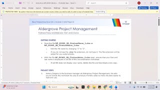 New Perspectives Excel 365 | Module 2: SAM Project B Aldergrove Project Management
