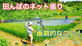 【自然稲作】棚田　田んぼのネットの張り方と画期的なアイテム紹介