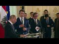 Заявления для прессы по итогам переговоров с Себастианом Курцем