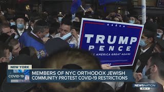 Members of NYC Orthodox Jewish community protest COVID-19 restrictions