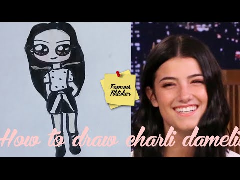 How to draw Charli D'amelio 💕 - YouTube