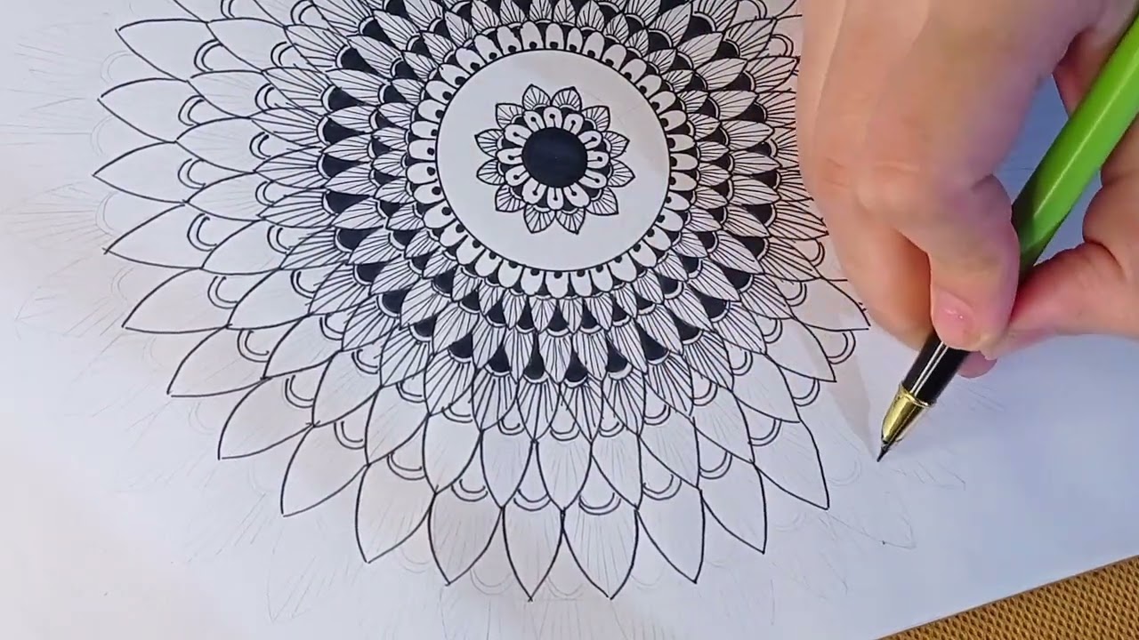 One design repeat in whole mandala || Easy and Satisfying Mandala Art 