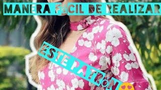 Trazado de Blusa # 4; Cuello V, puños en medio circular y Shoker 😘