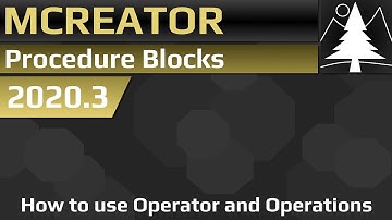 MCreator Procedures: How to use Operators and Operations
