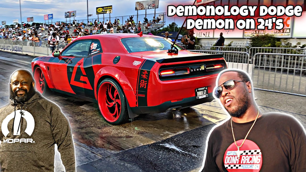 Donkmaster NDRA Event!! First In The World Demonology Dodge Demon Drag Racing On 24s!