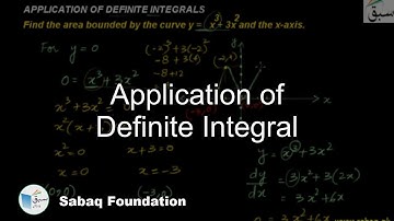 Application of Definite Integral, Math Lecture | Sabaq.pk