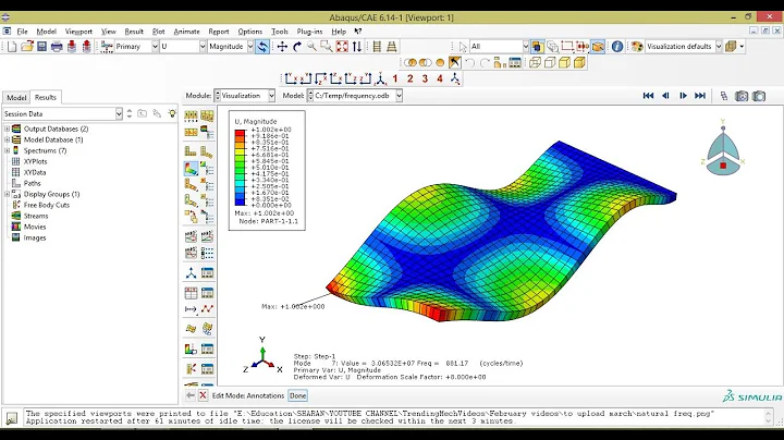 Abaqus Tutorial Videos - Natural Frequency of a Part