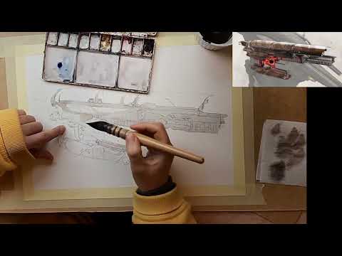 Eve Online Art - Babaroga in watercolor
