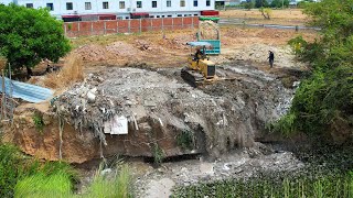 Starting a new project, Filling Up The Land huge, Bulldozer KOMATSU D31P Push Soil & Stone