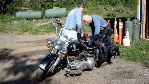 At the ranch to borrow Robin's Harley