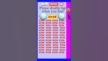Spot (Find) 0718 in 5 seconds, #observation  #skills , Visual Test,  #search #puzzle #shorts #quiz