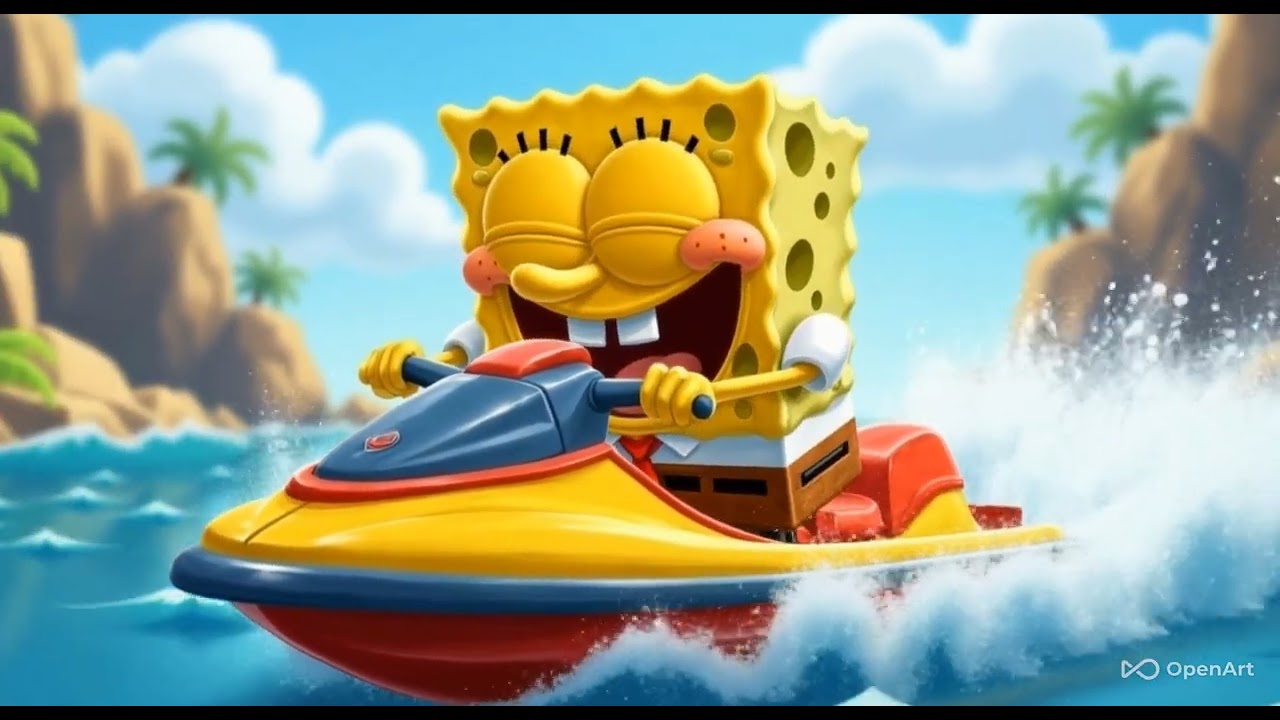 @SpongeBob 🌴 CRAZY Jet Ski Adventure in the Maldives! 🌊💨 | Funniest Travel Vlog Ever 