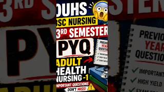 OUHS BSc Nursing 3rd Sem PYQ 😳 Adult Health Nursing-1 Important Questions#ahn#bscnursing #ouhs#fyb