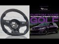 Volkswagen Carbon Fibre Custom Steering Wheel , Purple Stitching For MK7 Golf , Polo , Transporter..
