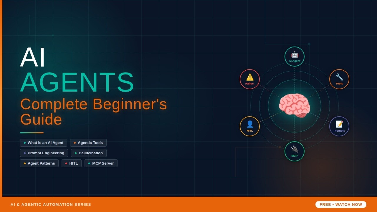 AI Agents Explained for Beginners | Tools, Prompts, Hallucination, HITL ...