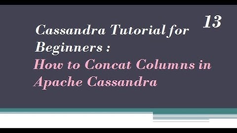 How to Concat Columns in Cassandra