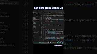 get data from MongoDB via controllers #shorts #ytshorts #javascript #mongodb #fetch #database #data