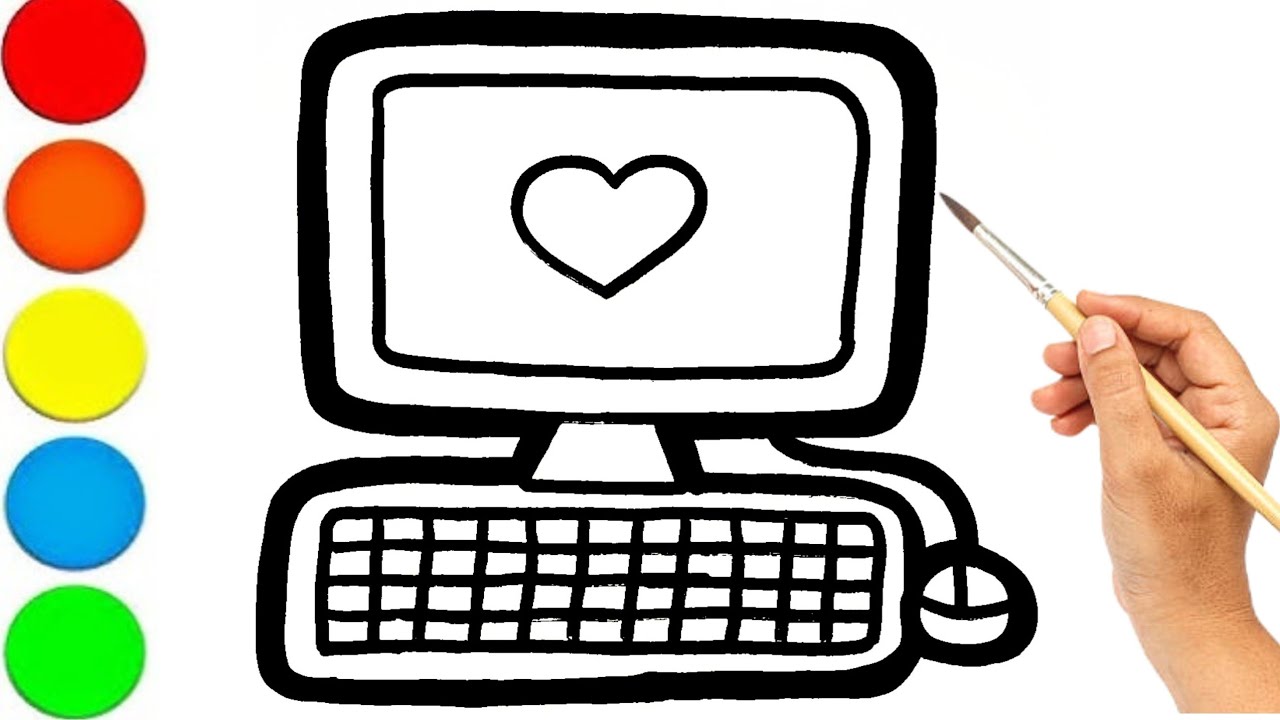 How To Draw A Computer Step By Step Tutorial l Easy Drawing l Drawing ...