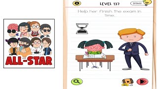 Brain test all star level 187 Walkthrough solution help her finish the exam in time