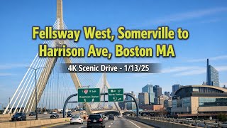 Fellsway West, Somerville to Harrison Ave, Boston MA | 4K Scenic Drive - 1/13/25