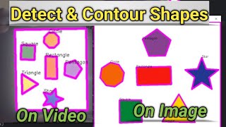 Detect and outline shapes, labeling them with their respective names || computer Vision