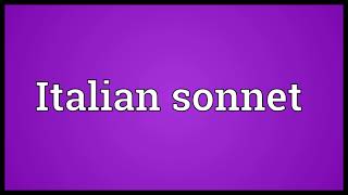 Italian sonnet Meaning