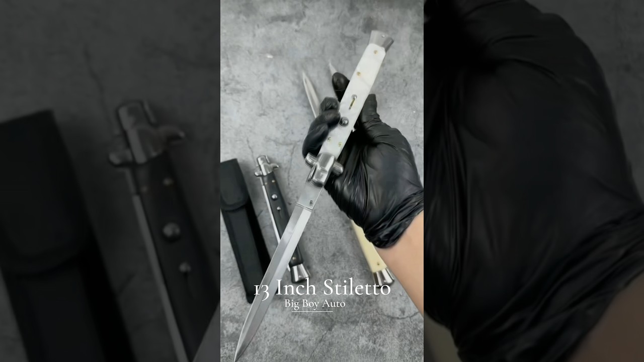 "Massive 13'' Italian Stiletto Auto Knife – Big Boy Switchblade Power & Style in One Blade! ⚔"