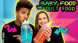 Baby Food vs Adult Food Challenge! (Liv vs Justin)