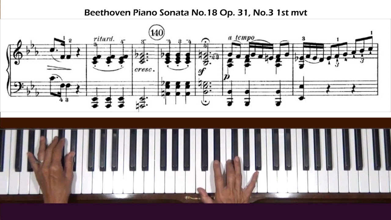 Watch Beethoven Sonata No. 18 in E-Flat Major Op. 31, No. 3 Allegro Piano Tutorial Part 2 on YouTube Watch Beethoven Sonata No. 18 in E-Flat Major Op. 31, No. 3 Allegro Piano Tutorial Part 2 on YouTube