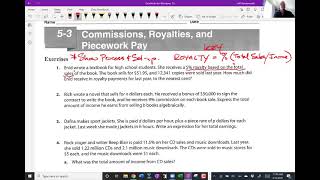 5-3  Commissions, Royalties, and Piecework Pay-Period 1