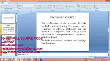 SVD-Based Tensor-Completion Technique for Background Initialization.