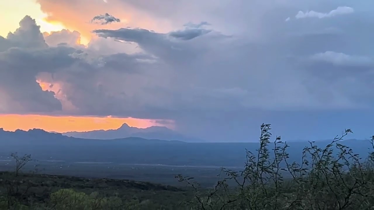 Baboquivari Peak - Sunset and Lightning 