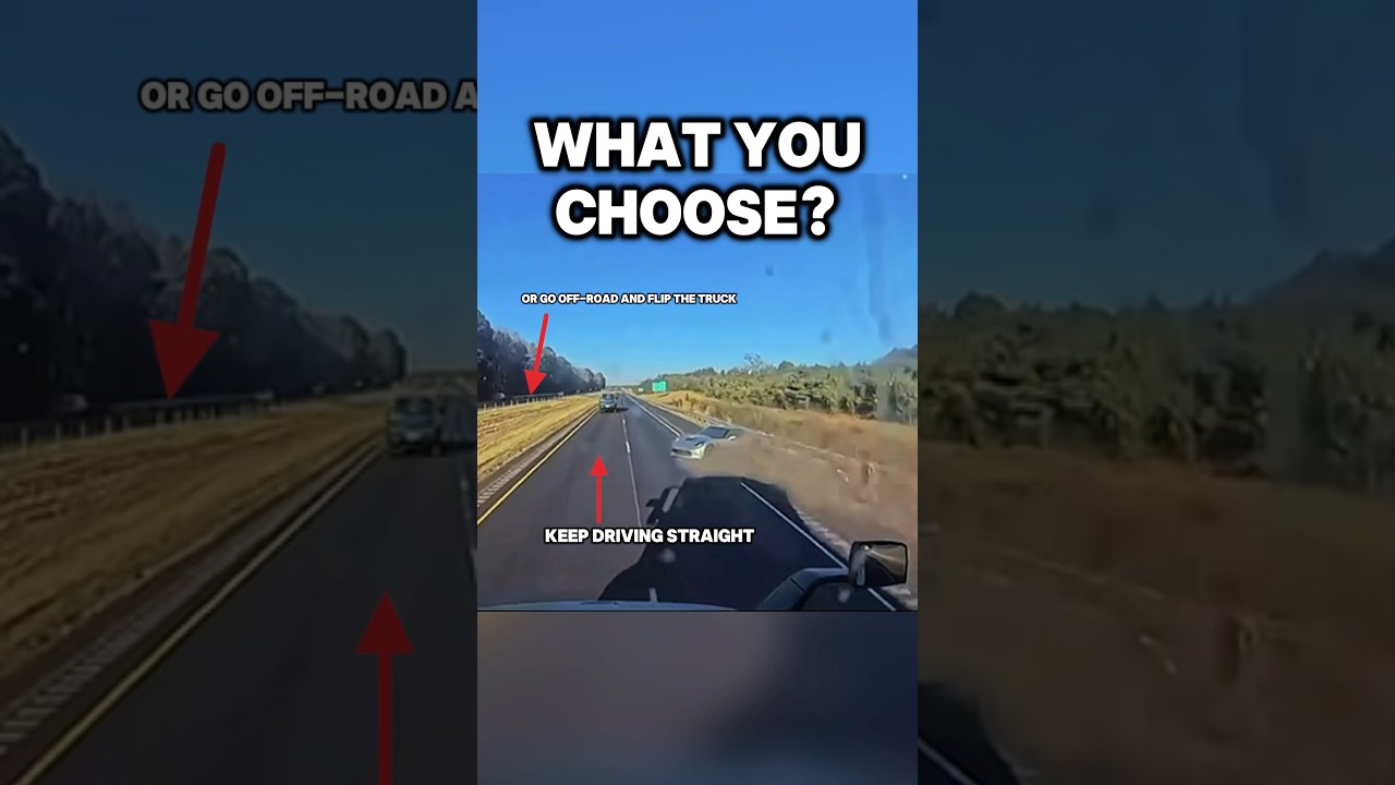 Corvette saved by semi truck driver #trucking #trucker #highway #offroad
