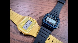Casio F-91 - Original vs Yellow - thoughts and differences on the aesthetics and feel