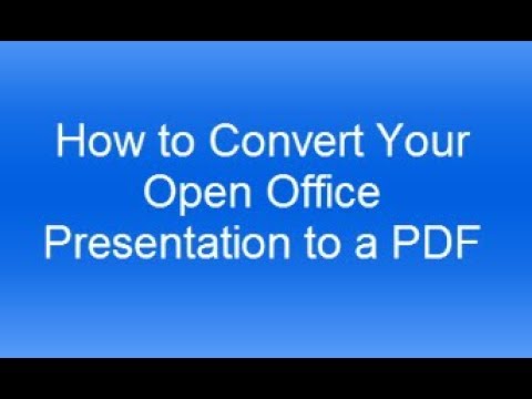 Open Office Impress Convert Presentation To A Pdf Youtube