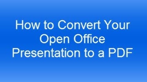 Open Office Impress: Convert Presentation to a PDF