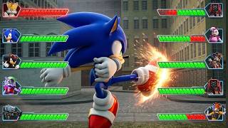 SONIC 3 MOVIE FORTNITE SHADOW FNAF Brain Rot  AND Animatronics vs POPPY PLAYTIME  With HEALTHBARS