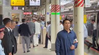 8/7 天皇御一行の方々がE655系より降りてくる瞬間